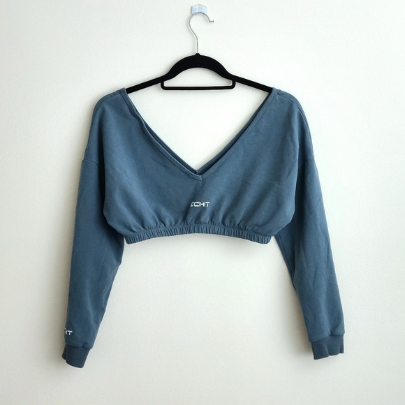 ECHT | Cropped Longsleeve Sweatshirt Top - Picture 2 of 7